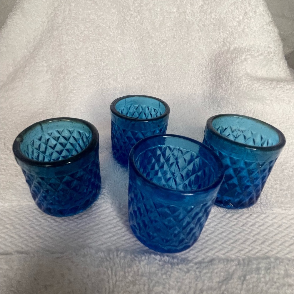- Elegant Blue Glass Votive Holders